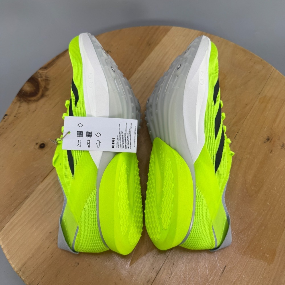 adidas Adizero Avanti Mens Size 9.5 Spikes Lucid Lemon Track & Field Running NEW - Picture 6 of 9